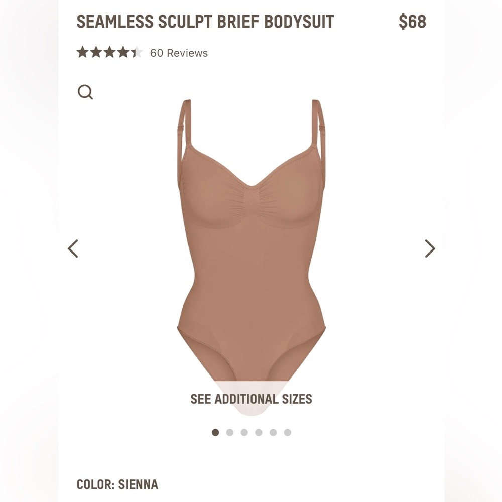 Skims Sienna Body Sculpting Suit Brief with Snaps BNWT